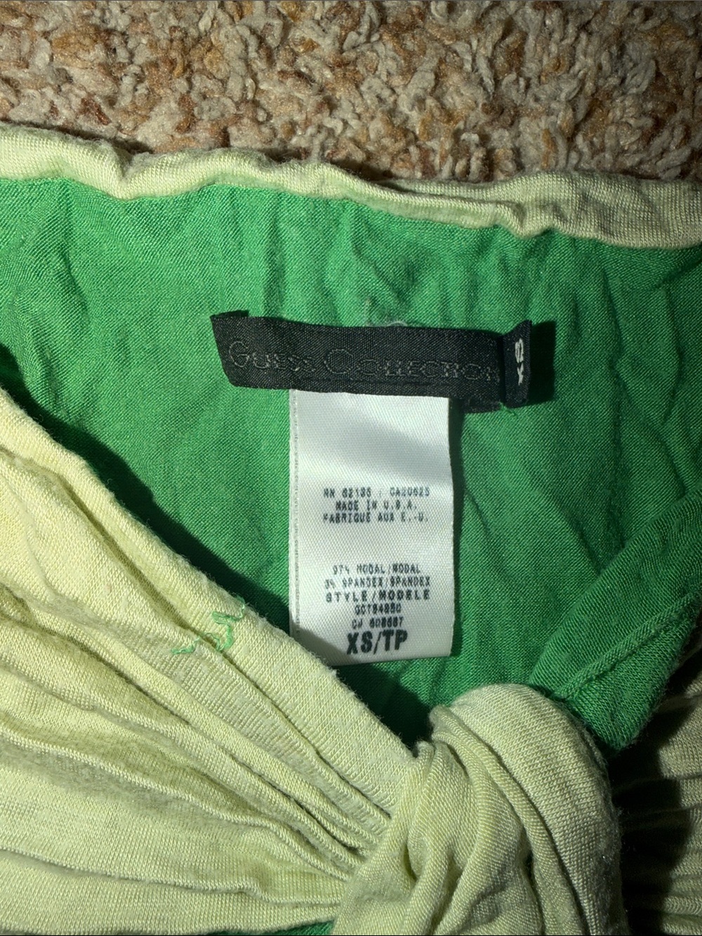Guess collection Green Draped Strapless Top size XS - Picture 2 of 3